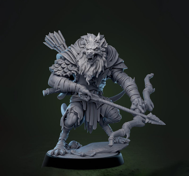 Gnoll Archer Sharpshooter Ranger | Resin Miniature | 5 Sizes/Scales | Pathfinder | D&D 5e | - Only-Games