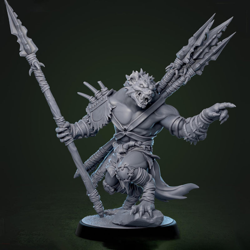 Gnoll Fighter Ranger Javalin Thrower  | Resin Miniature | 5 Sizes/Scales | Pathfinder | D&D 5e | - Only-Games