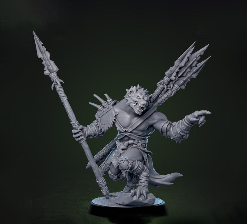 Gnoll Fighter Ranger Javalin Thrower  | Resin Miniature | 5 Sizes/Scales | Pathfinder | D&D 5e | - Only-Games