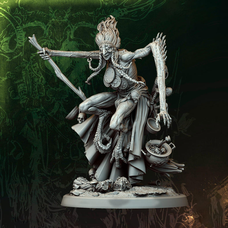 Hag, Fiendish Witch, Demon Fiend  Unpainted Miniature DnD 5e | 5 Sizes /Scales - Only-Games