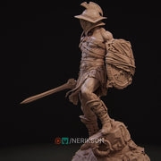 Human Male Fighter Gladiator Battle Master PC /NPC UNPAINTED D&D| 5 Sizes/Scales - Only-Games