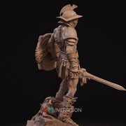 Human Male Fighter Gladiator Battle Master PC /NPC UNPAINTED D&D| 5 Sizes/Scales - Only-Games