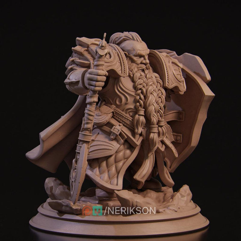 Dwarf Fighter, Paladin, Battle Master PC /NPC UNPAINTED D&D| 5 Sizes/Scales - Only-Games
