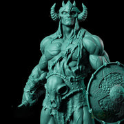 Legendary Barbarian with Sword and Shield | 28mm,32mm,54mm,75mm, 100mm Scale | Resin figurine Statue Miniature | Dungeons & Dragons 5e | - Only-Games