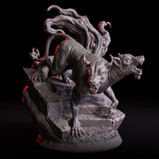 Fiend Hound, Blood Fang, Dire Chaos Wolf Unpainted | 28mm,32mm,54mm,75mm,100mm Scale | Resin Dungeons and Dragons D&D 5e  | Pathfinder | - Only-Games