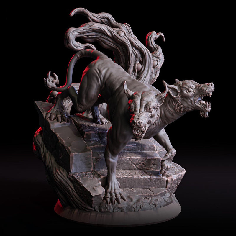 Fiend Hound, Blood Fang, Dire Chaos Wolf Unpainted | 28mm,32mm,54mm,75mm,100mm Scale | Resin Dungeons and Dragons D&D 5e  | Pathfinder | - Only-Games