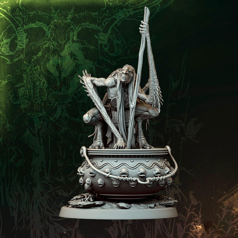 Hag, Fiendish Witch, Demon Fiend  Unpainted Miniature DnD 5e | 5 Sizes /Scales - Only-Games