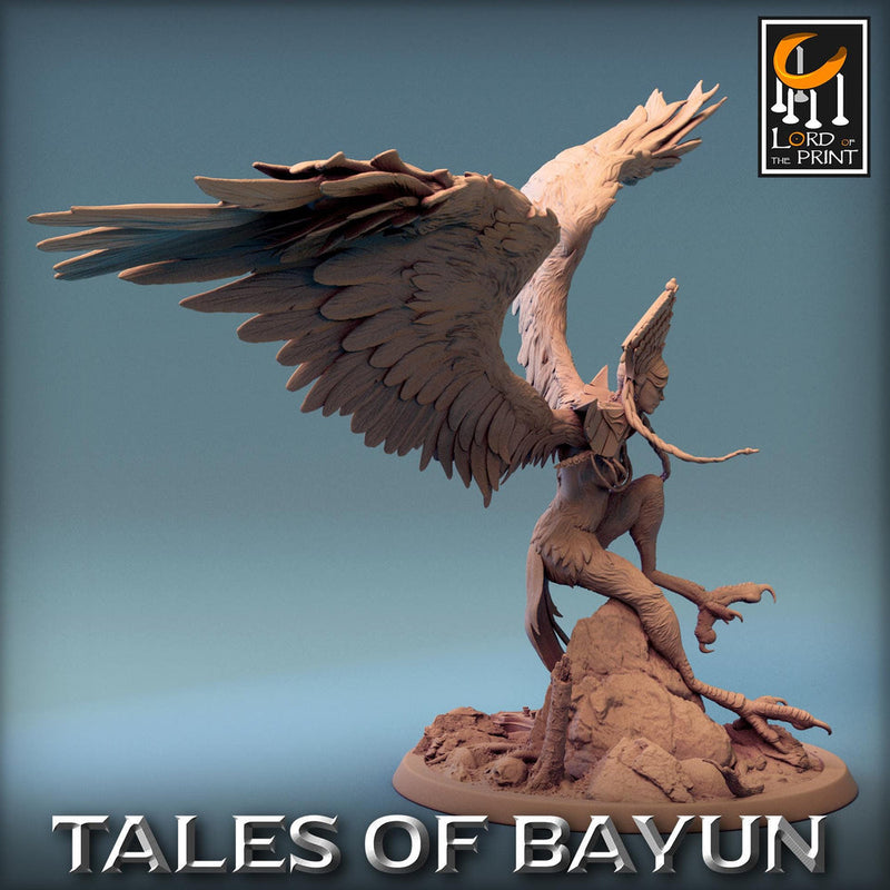 Harpy Winged Monstrosity | 28mm,32mm,54mm,75mm,100mm Scale Resin Mini | Dungeons and Dragons D&D 5e Pathfinder | Lord of the Print - Only-Games