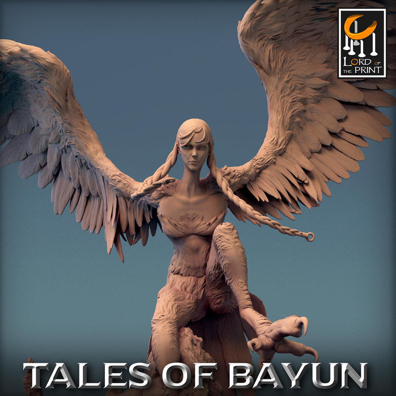 Harpy Winged Monstrosity | 28mm,32mm,54mm,75mm,100mm Scale Resin Mini | Dungeons and Dragons D&D 5e Pathfinder - Only-Games