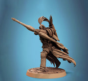 Human Paladin, Fighter Sharpshooter Helm, Bow PC / NPC, DnD 5e Unpainted Mini| 5 Sizes/Scales | Dungeons & Dragons gift - Only-Games