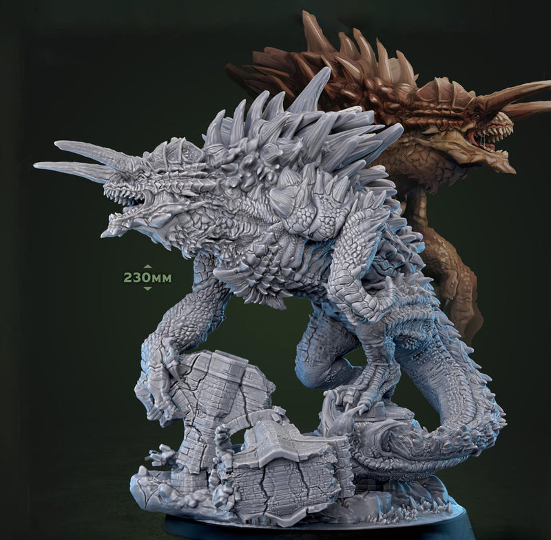 Gargantuan Tarrasque | Unpainted 4 (sizes) D&D 5e Pathfinder | 230mm Tall, 150mm Base - Only-Games