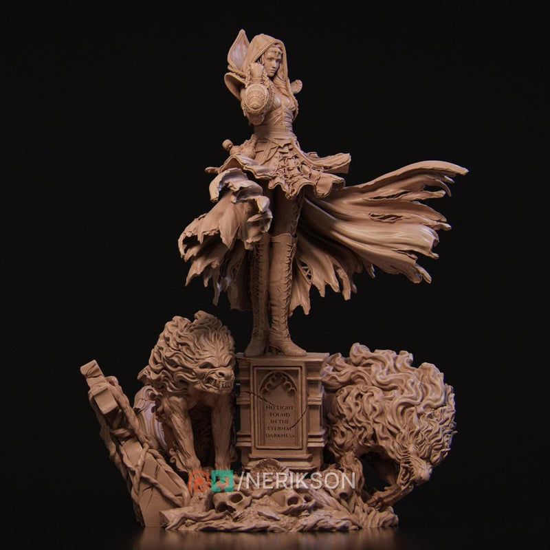 Human Female Hexblade Warlock, Wizard Conjurer PC /NPC Unpainted D&D| 5 Sizes/Scales| Pathfinder - Only-Games