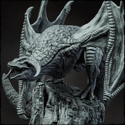 Wyvern on Peak (4 sizes) D&D Miniature | Young, Adult, Huge, Gargantuan | Resin Statue| Figurine - Only-Games