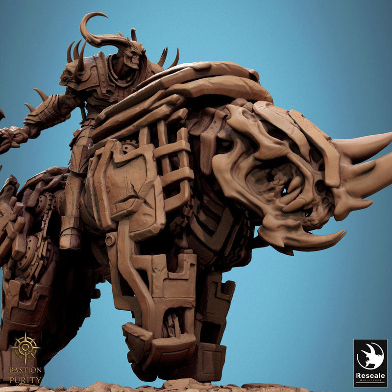 Daemon on Armored Muscular Beast Axe Demon, Devil Cavalry | DnD| 5 Sizes /Scale - Only-Games