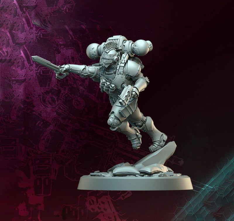 Sci-Fi Miniature Space Soldier Jumper Commando | 5 Sizes /Scales | Resin Mini | Shocktrooper TPG - Only-Games