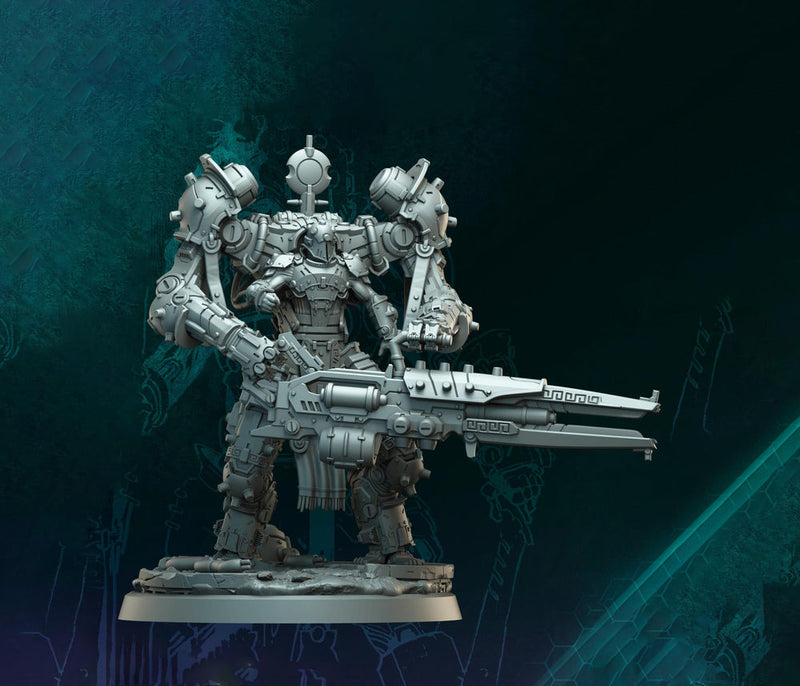 Sci-Fi Heavy Terminator Battle Mech Knight Miniature | 5 BASE SIZES | Resin Unpainted | Sci-fi - Only-Games