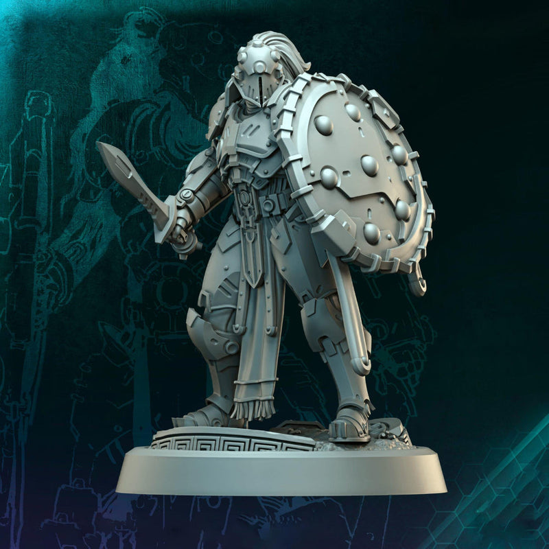 Sci-Fi Miniature Space Knight, Hellas Black Hoplites | 5 Sizes /Scales | Resin Mini - Only-Games