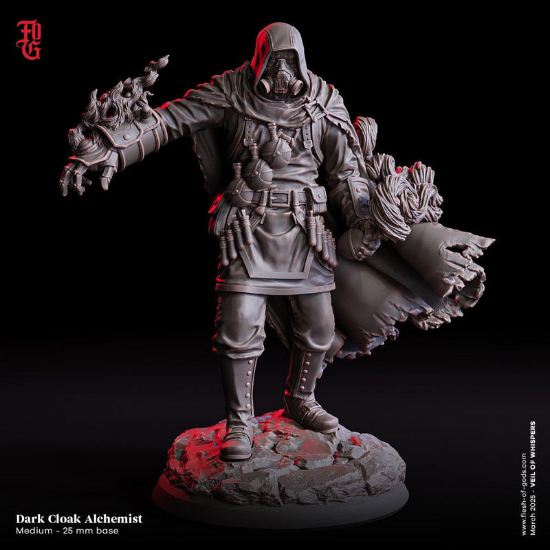 Human Artificer Dark Cloak Alchemist PC/ NPC Mini | 5 Sizes /Scale | Dungeons and Dragons - Only-Games