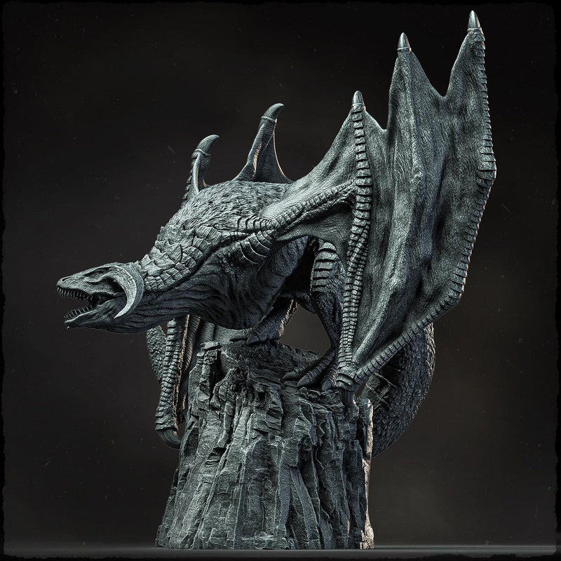 Wyvern on Peak (4 sizes) D&D Miniature | Young, Adult, Huge, Gargantuan | Resin Statue| Figurine - Only-Games