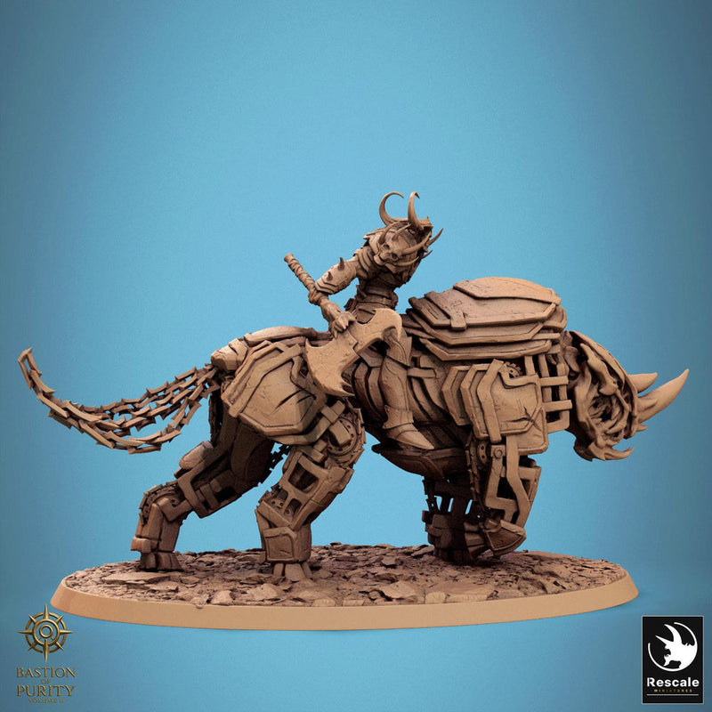 Daemon on Armored Muscular Beast Axe Demon, Devil Cavalry | DnD| 5 Sizes /Scale - Only-Games