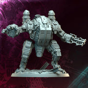 Sci-Fi Heavy Terminator Battle Mech Unpainted Resin | 4 BASE SIZES | Argo Bulwark Morior Invictus - Only-Games