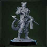 Tiefling Fighter Swashbuckler Rogue PC / NPC | 5 Sizes /Scales | D&D 5e Pathfinder - Only-Games