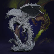 Chromatic Green Dragon (4 sizes) D&D Unpainted Miniature | 206mm Height | Resin Figurine - Only-Games