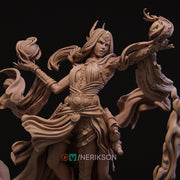 Human Female Sorcerer Warlock, Wizard PC /NPC Unpainted D&D| 5 Sizes/Scales| Pathfinder - Only-Games