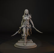 Female Rogue Assassin Miniature | Zylah Character | Resin RPG Figure | 28mm 32mm 54mm 75mm 100mm - Only-Games
