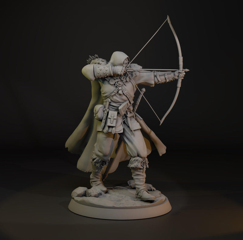 Human Ranger Fighter Shooting Bow, Paintedornot Original Design Unpainted Mini | 5 Sizes /Scales - Only-Games