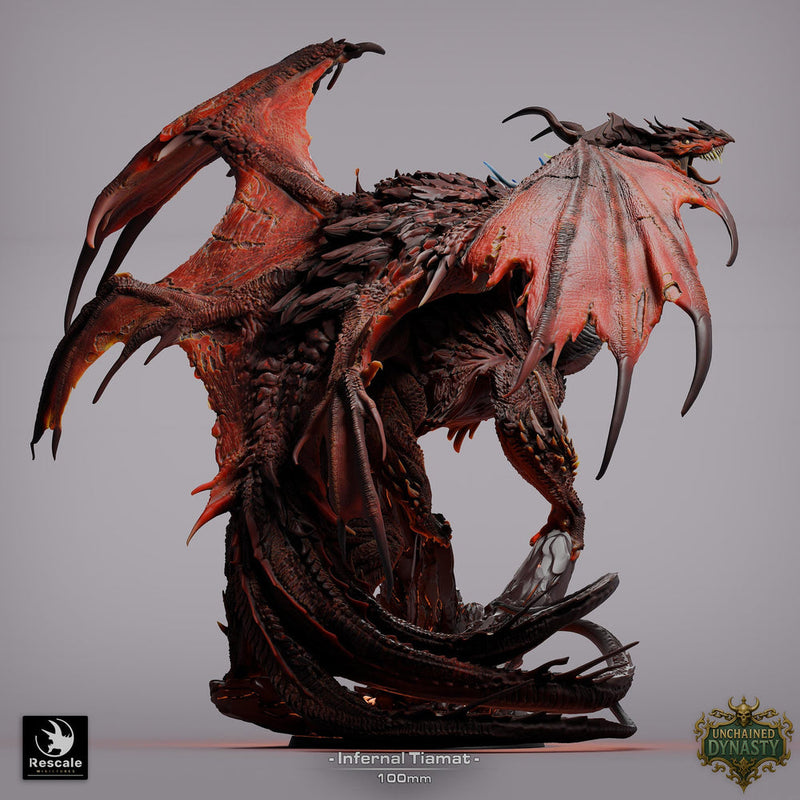 Tiamat God Dragon Queen of Chaos (3 sizes) D&D Miniature | 415mm Wing Span,333mm Height |Figurine - Only-Games