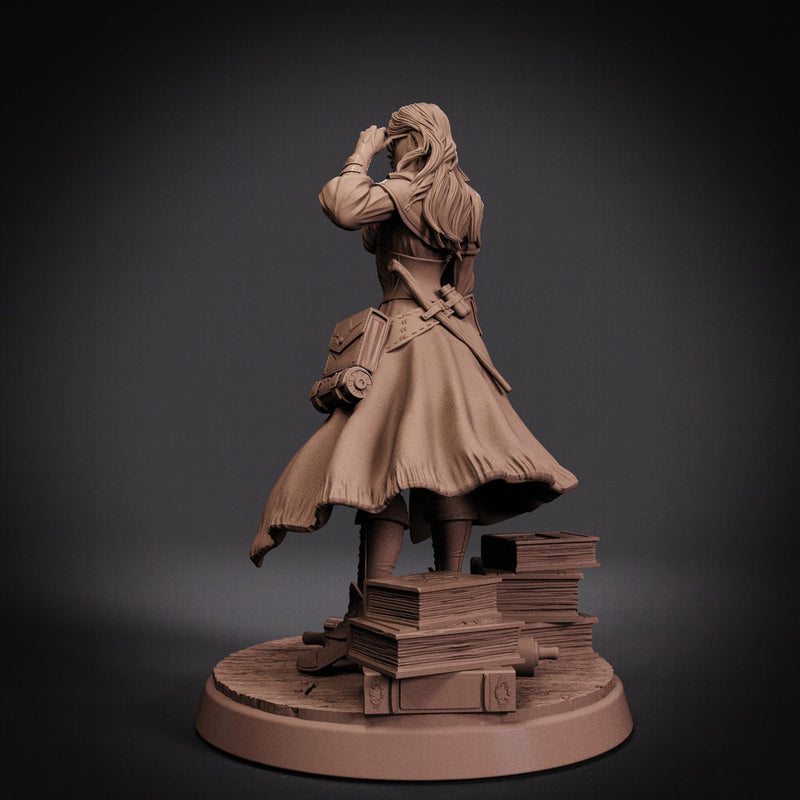Female Wizard Miniature | Diviner Mage with Orb | Resin 28mm 32mm 54mm 75mm 100mm - Only-Games