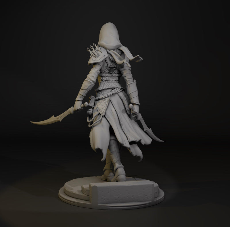 Female Rogue with Daggers, PaintedOrNot Original Design Unpainted Mini | 5 Sizes /Scales - Only-Games