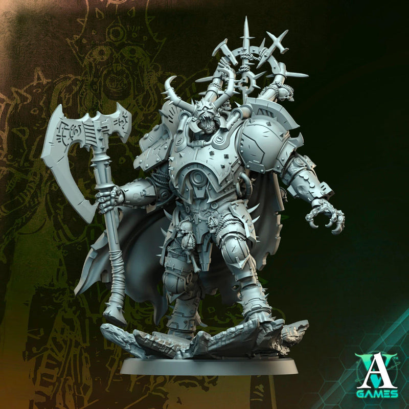 Sci-fi Hell Prince Armored Demon General Unpainted Miniature 5 Scales Infernal Tabletop RPG Mini - Only-Games