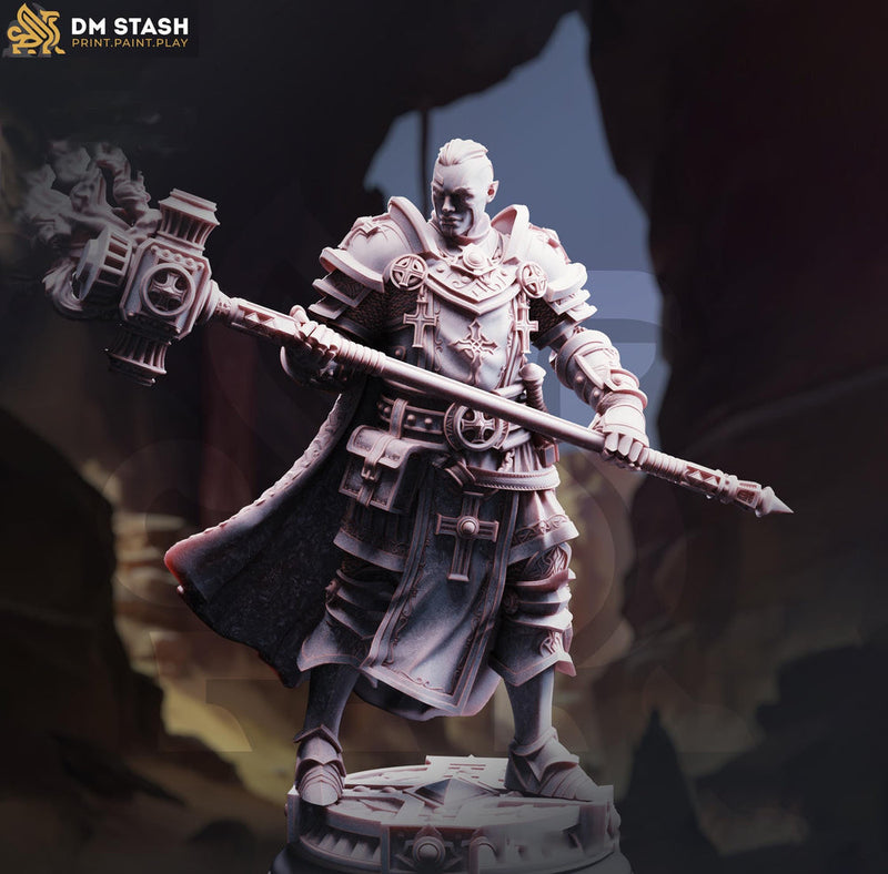 Heavy Plate Battle-Priest Harbinger | War Cleric Paladin | 5 Scales | DnD 5e Unpainted Resin - Only-Games