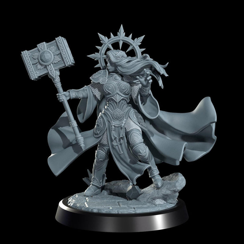 Female Cleric Light Domain, Paladin Miniature | 5 Sizes /Scales | Dungeons and Dragons Pathfinder - Only-Games