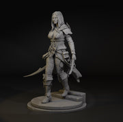 Female Rogue Assassin Miniature | Zylah Character | Resin RPG Figure | 28mm 32mm 54mm 75mm 100mm - Only-Games