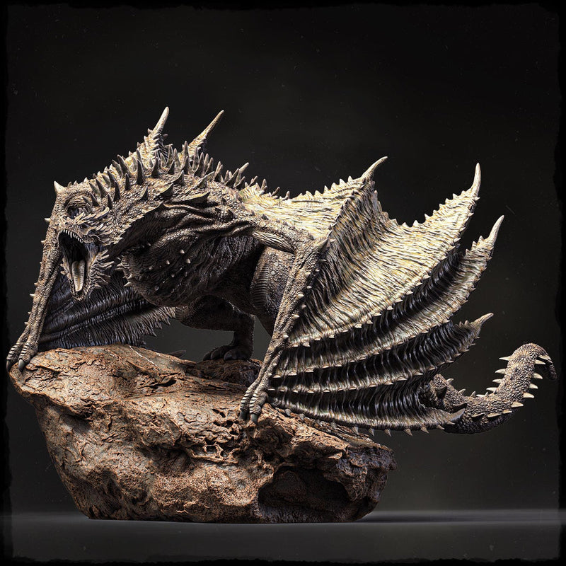 Elder Wyvern (4 sizes) D&D 5e Unpainted Miniature | 250mm Long, 280mm Wing Span | Resin Dragon Statue - Only-Games