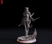 Female Tiefling Rogue Assassin Warlock hexblade |Miniature | 5 Scales | Pathfinder Figure | DnD | Figurine unpainted | - Only-Games