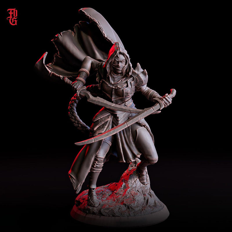 Human Female Rogue, Assassin, also No Mask PC / NPC DnD, Unpainted | 5 Sizes /Scales - Only-Games