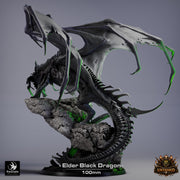 Black Dragon (4 sizes) D&D 5e Unpainted Resin Miniature | 270mm Wing Span, 180mm Height | Pathfinder | - Only-Games