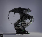 Black Dragon (4 sizes) D&D 5e Unpainted Resin Miniature | 270mm Wing Span, 180mm Height | Pathfinder | - Only-Games