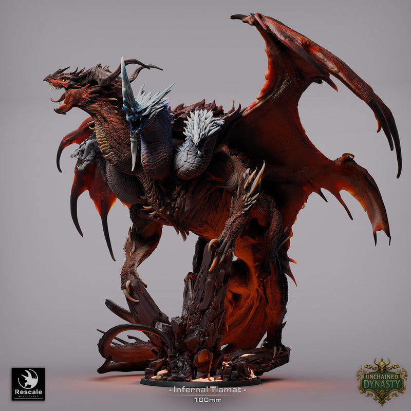 Tiamat God Dragon Queen of Chaos (3 sizes) D&D Miniature | 415mm Wing Span,333mm Height |Figurine - Only-Games