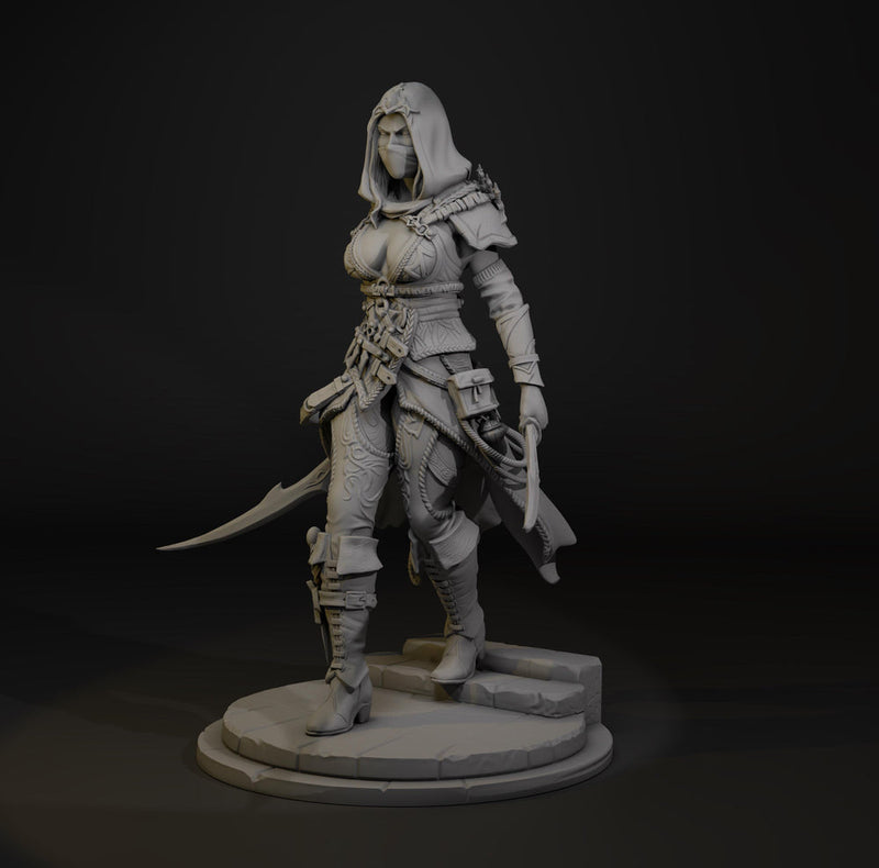 Hooded Masked Assassin STL | Zylah Rogue | Digital Download - Only-Games