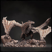Elder Blue Dragon (4 sizes) D&D 5e Unpainted Miniature | 250mm Long on Cliff | Resin Dragon Statue - Only-Games