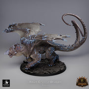 Adult Crystal Dragon UNPAINTED Miniature D&D 5e Pathfinder Gem Dragon 4 Sizes - Only-Games