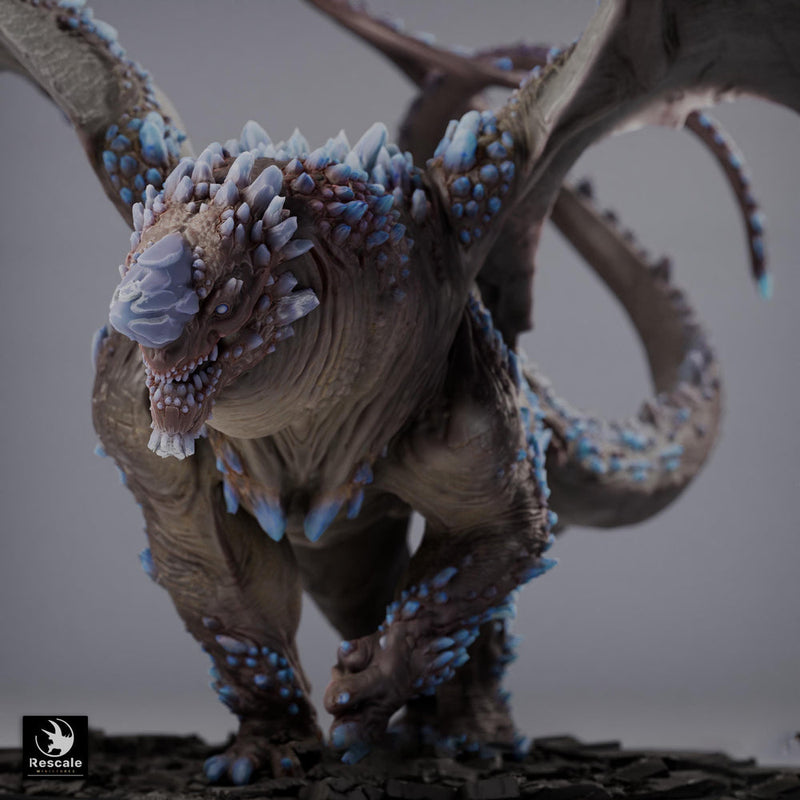 Adult Crystal Dragon UNPAINTED Miniature D&D 5e Pathfinder Gem Dragon 4 Sizes - Only-Games