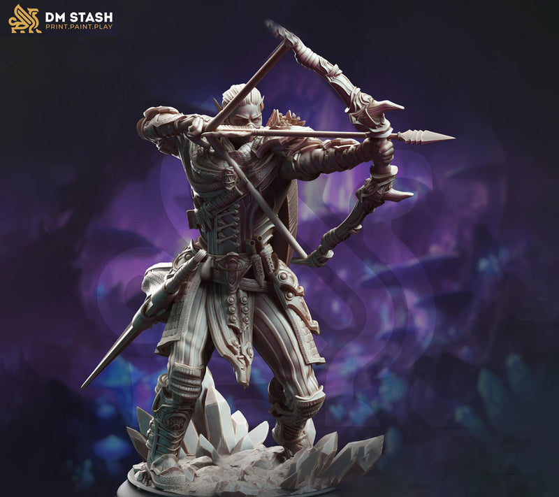 Elf Ranger, Fighter, Arcane Archer Sharpshooter | Unpainted Miniature | 5 Sizes /Scales | DnD - Only-Games