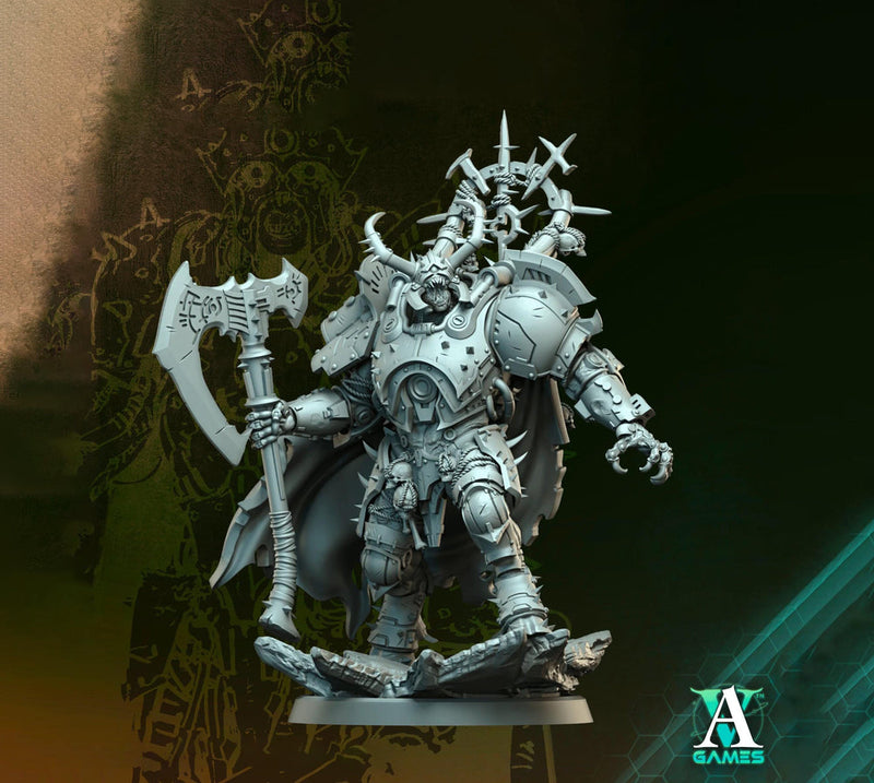 Sci-fi Hell Prince Armored Demon General Unpainted Miniature 5 Scales Infernal Tabletop RPG Mini - Only-Games