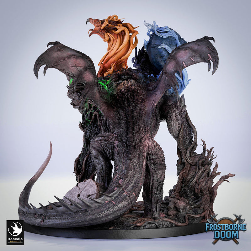 Ancient Elemental Dragon Greatwyrm Miniature Unpainted Resin D&D 5e 2024 Pathfinder 5 Scales Boss - Only-Games